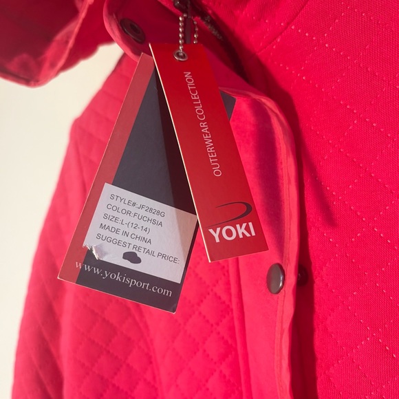 NWT Yoki Vibrant Pink Quilted Jacket - Picture 3 of 6